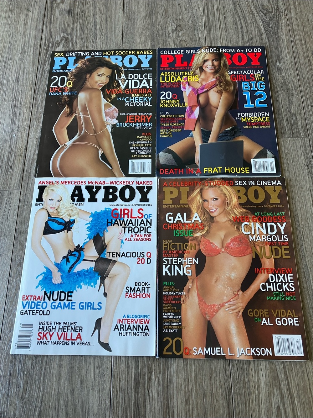 Lot of 4 Playboy Magazines 2006 - July, October, November & December